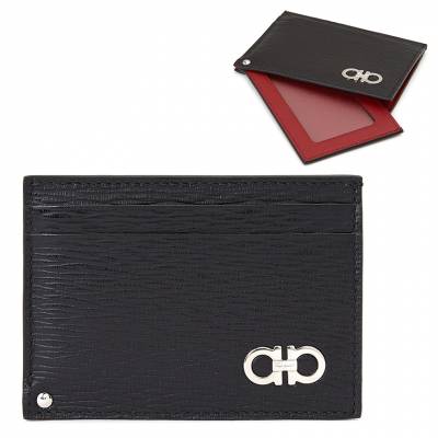 페라가모(FERRAGAMO) 더블 간치니 남자 명함/카드지갑 66 A061 NERO 0685914