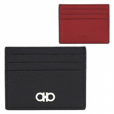 페라가모(FERRAGAMO) 더블 간치니 남자 명함/카드지갑 66 A302 NERO 0698914