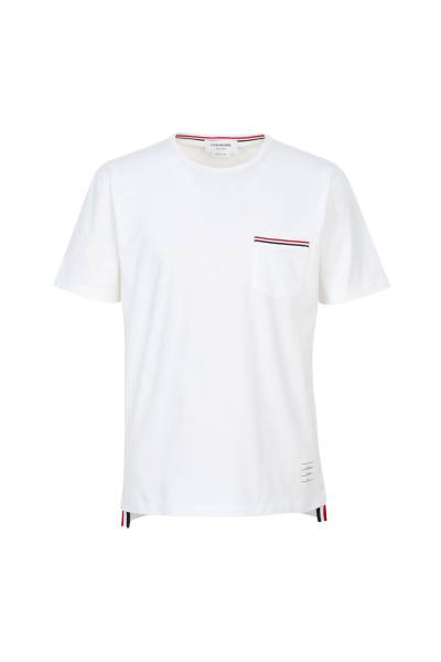 톰브라운(THOM BROWNE) 포켓 남성 반팔티셔츠 MJS010A 01454 100