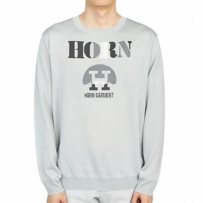 혼가먼트(HORN GARMENT) 스크래치 골프웨어 남성 니트 HCM 2A AB02 GREY S_HCM 2A AB02 GREY_080