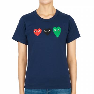 꼼데가르송(COMME DES GARCONS) 멀티하트 여자 반팔티셔츠 AZ T185 051 1