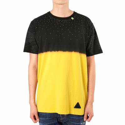 오프화이트(OFF WHITE) 타이 다이 슬림 남자 반팔티셔츠 OMAA027S 19185019 6000