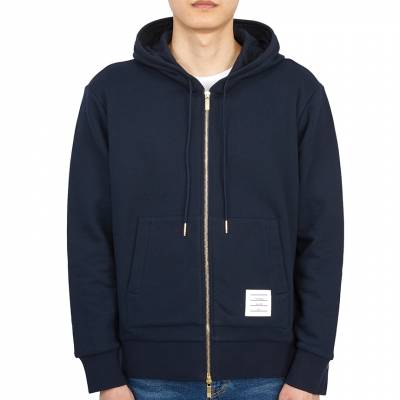 톰브라운(THOM BROWNE) 삼선 스트라이프 루프백 남자 후드 집업 가디건 MJT153A 03377 415