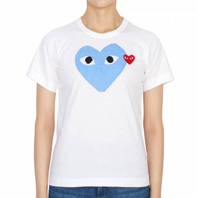 꼼데가르송(COMME DES GARCONS) 더블하트 레드와펜여자 반팔티셔츠 AZ T105 051 2
