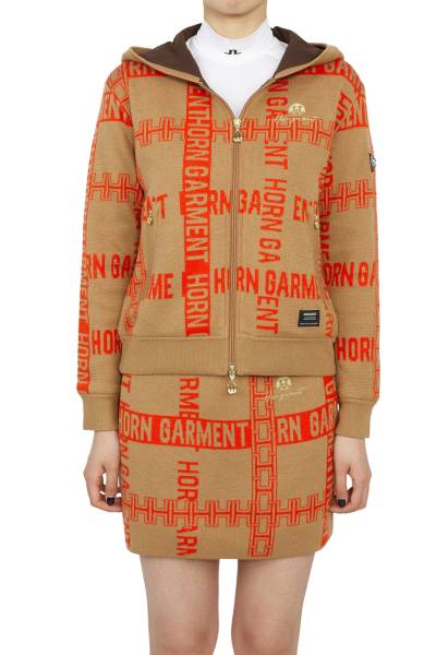 혼가먼트(HORN GARMENT) 골프웨어 여성 후드 집업 HSW 2C AB07 CAMEL