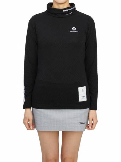 혼가먼트(HORN GARMENT) 골프웨어 하이넥 여성 긴팔티셔츠 HCW 2C AA05 BLACK