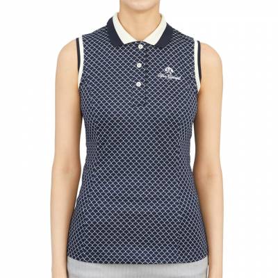혼가먼트(HORN GARMENT) 스케일 여자 골프 폴로 민소매 티셔츠 HHW 2A AP51 NAVY