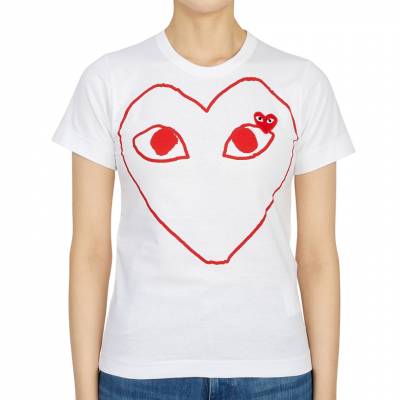 꼼데가르송(COMME DES GARCONS) 레드하트와펜 여자 반팔티셔츠 AZ T099 051 1