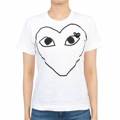 꼼데가르송(COMME DES GARCONS) 블랙하트와펜 여자 반팔티셔츠 AZ T101 051 1