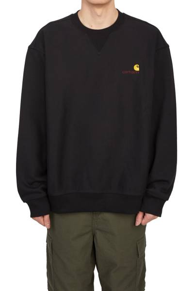 칼하트윕(CARHARTT WIP) 아메리칸 스크립트 남자 기모 긴팔 맨투맨 티셔츠 루즈핏 I025475 89XX