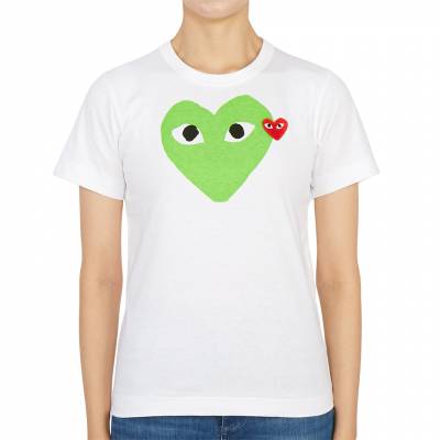 꼼데가르송(COMME DES GARCONS) 더블하트 레드와펜여자 반팔티셔츠 AZ T105 051 3