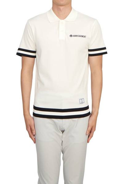 혼가먼트(HORN GARMENT) 골프웨어 남성 카라 니트 HCM 3A AB03 WHITE