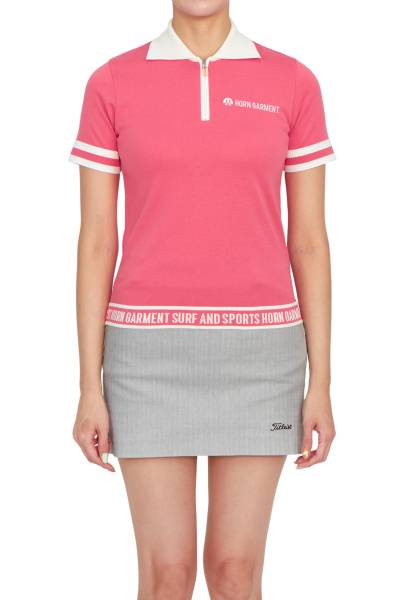 혼가먼트(HORN GARMENT) 골프웨어 여성 카라 반팔티셔츠 HCW 3A AB03 PINK