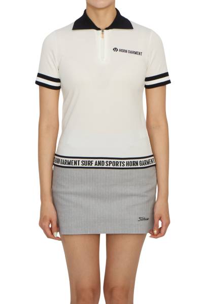 혼가먼트(HORN GARMENT) 골프웨어 여성 카라 반팔티셔츠 HCW 3A AB03 WHITE