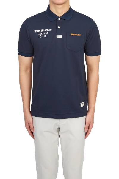 혼가먼트(HORN GARMENT) 골프웨어 게리 남성 카라 반팔티셔츠 HVM 3A AP07 NAVY