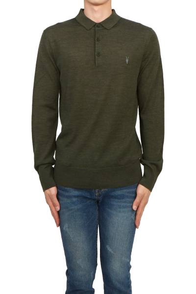 올세인츠(All Saints) 리폼 남성 카라 긴팔티셔츠 MK005D RYE GRASS GREEN ML