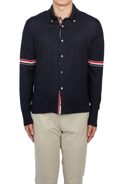톰브라운(THOM BROWNE) 남성 카라 가디건 MKL005A Y1002 415