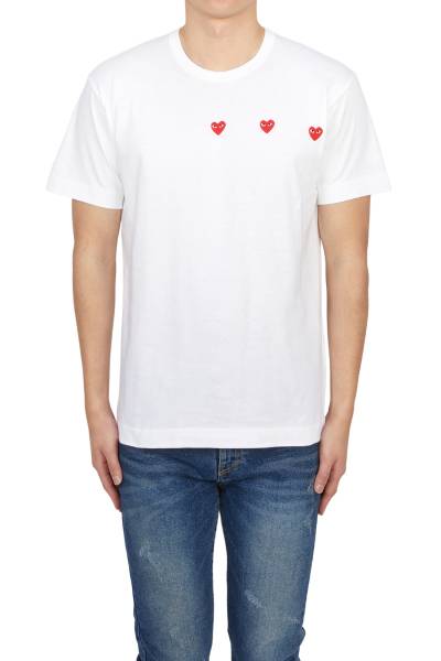 꼼데가르송(COMME DES GARCONS) 트리플 레드 하트 반팔티셔츠 (남여공용) AX T337 051 3