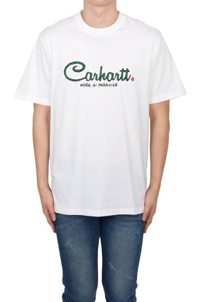 칼하트윕(CARHARTT WIP) 파라다이스 스크립트 남성 반팔티셔츠 I033948 02XX