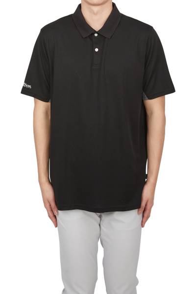 말본골프(MALBON GOLF) 골프웨어 에버그린 남성 카라 반팔티셔츠 ME0043 BLK CHL