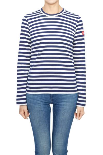 꼼데가르송(COMME DES GARCONS) X 인베이더 더블와펜 스트라이프 여성 긴팔티셔츠 AZ T331 051 1