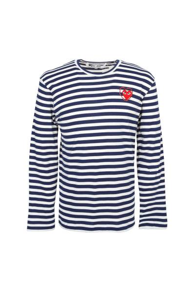 꼼데가르송(COMME DES GARCONS) 레드와펜 메탈스톤 스트라이프 긴팔티셔츠 (남여공용) AX T806 051 1