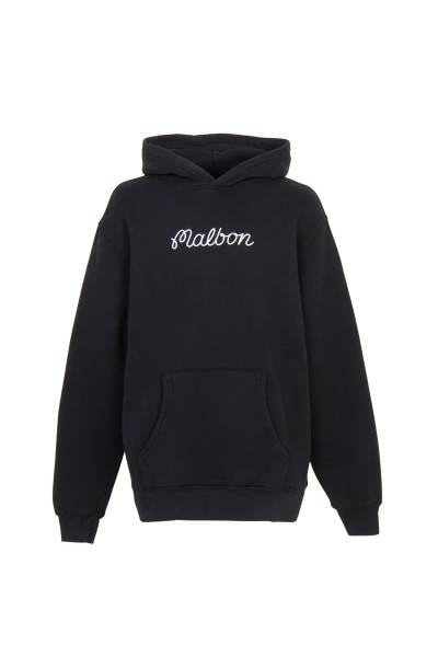 말본골프(MALBON GOLF) 골프웨어 기모 후드티 (남여공용) M9418 BLK