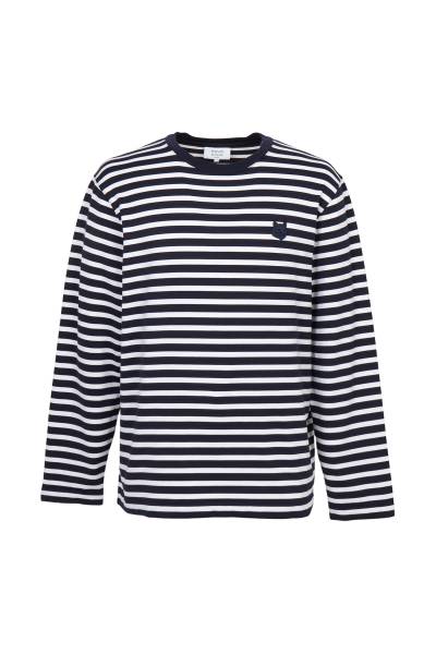 메종키츠네(MAISON KITSUNE) 폭스헤드 스트라이프 남성 긴팔티셔츠 PM00122KJ0044 B481