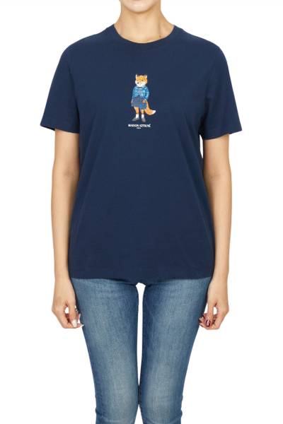 메종키츠네(MAISON KITSUNE) 드레스드 폭스 여성 반팔티셔츠 PW00119KJ7026 0329