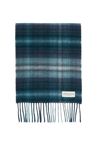 존스톤스 오브 엘긴(JOHNSTONS OF ELGIN) 소프트 블러 체크 캐시미어 목도리 (남여공용) RU7632 BLUE