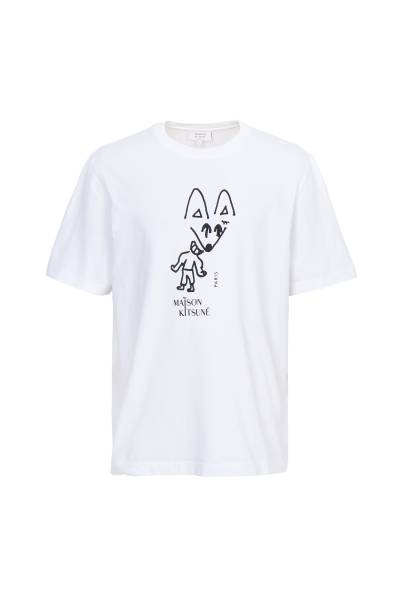메종키츠네(MAISON KITSUNE) 파티 폭스 남성 반팔티셔츠 PM00116KJ7025 P100