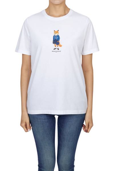 메종키츠네(MAISON KITSUNE) 드레스드 폭스 여성 반팔티셔츠 PW00119KJ7026 P100