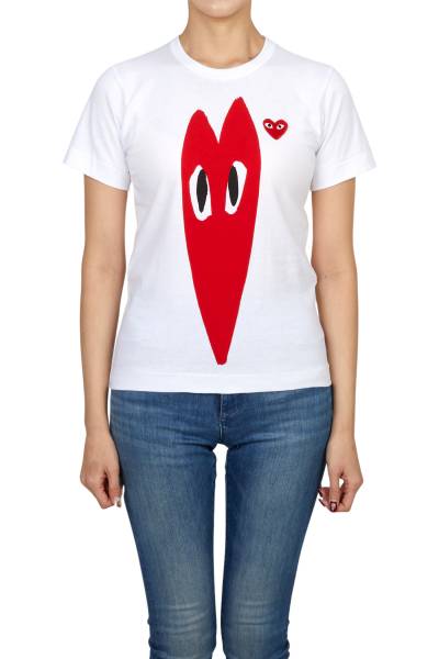 꼼데가르송(COMME DES GARCONS) 롱 하트 여성 반팔티셔츠 AZ T223 051 1