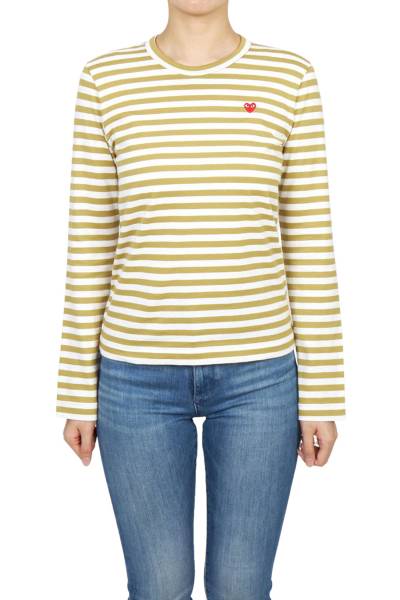 꼼데가르송(COMME DES GARCONS) 미니 레드와펜 스트라이프 여성 긴팔티셔츠 AZ T217 051 5