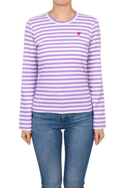 꼼데가르송(COMME DES GARCONS) 미니 레드와펜 스트라이프 여성 긴팔티셔츠 AZ T217 051 4
