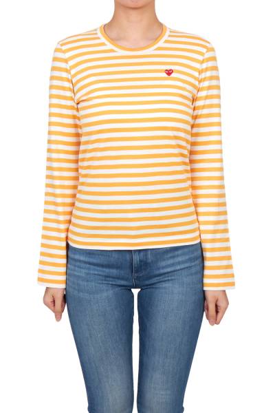 꼼데가르송(COMME DES GARCONS) 미니 레드와펜 스트라이프 여성 긴팔티셔츠 AZ T217 051 2