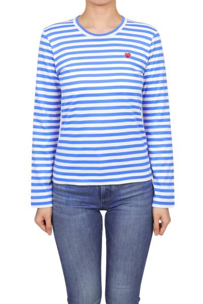 꼼데가르송(COMME DES GARCONS) 미니 레드와펜 스트라이프 여성 긴팔티셔츠 AZ T217 051 1
