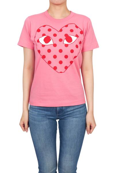 꼼데가르송(COMME DES GARCONS) 도트하트 여성 반팔티셔츠 AZ T275 051 3
