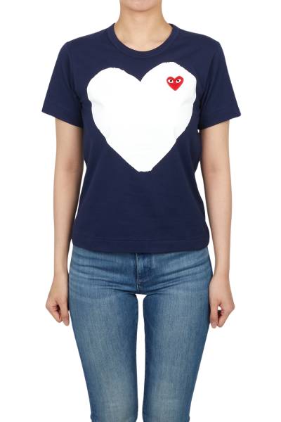 꼼데가르송(COMME DES GARCONS) 화이트하트 여성 반팔티셔츠 AZ T183 051 1