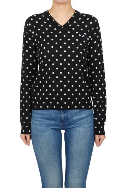 꼼데가르송(COMME DES GARCONS) 도트 블랙와펜 여성 니트 AZ N035 051 1