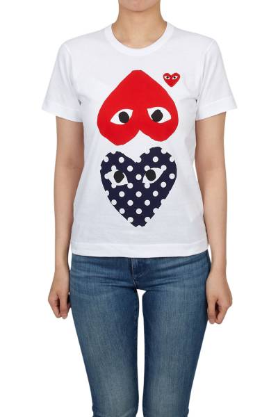 꼼데가르송(COMME DES GARCONS) 도트 업사이드 다운 여성 반팔티셔츠 AZ T239 051 1