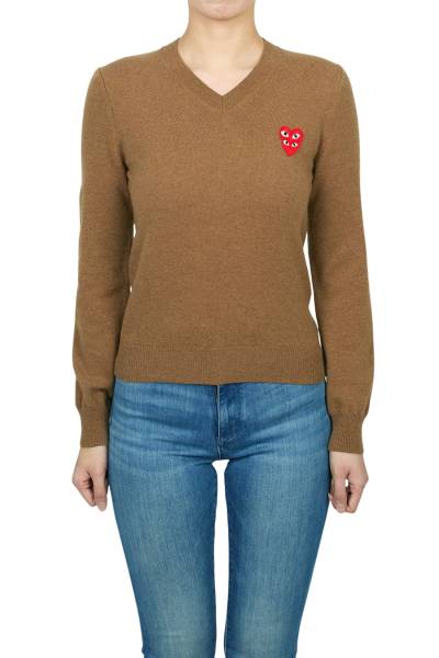 꼼데가르송(COMME DES GARCONS) 더블 레드와펜 여성 니트 AZ N073 051 3