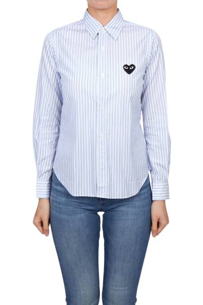 꼼데가르송(COMME DES GARCONS) 블랙와펜 스트라이프 여성 셔츠 AZ B019 051 1