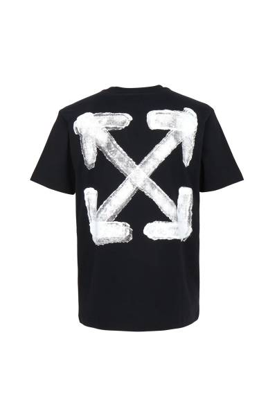 오프화이트(OFF WHITE) 스프레이 애로우 슬림 반팔 티셔츠 (남여공용) 44MAA027G5J00I 1001