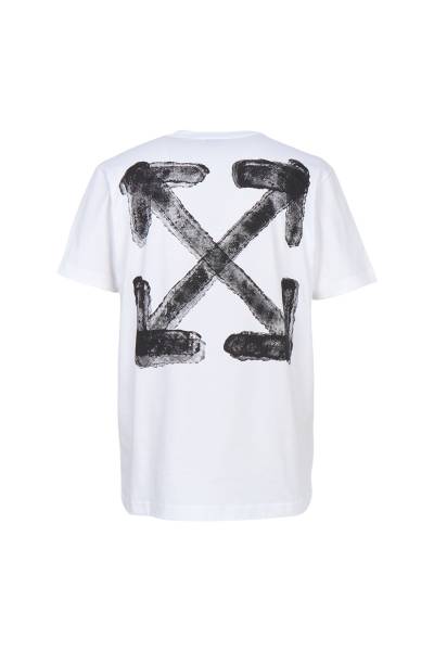 오프화이트(OFF WHITE) 스프레이 애로우 슬림 반팔 티셔츠 (남여공용) 44MAA027G5J00I 0110