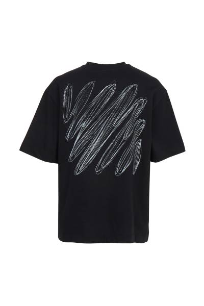 오프화이트(OFF WHITE) 스크리블 다이애그널 스케이트 반팔 티셔츠 (남여공용) 44MAA120G5J00E 1001