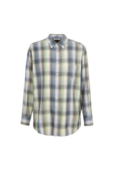 오라리(AURALEE) 체크 남성 셔츠 A25AS01LC BLUE GREEN