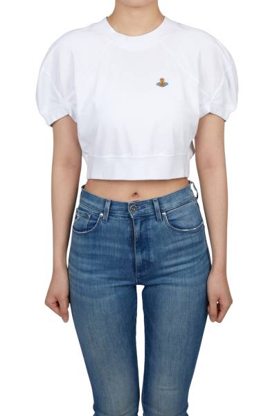 비비안웨스트우드(VIVIENNE WESTWOOD) 여성 크롭 반팔티셔츠 1G010017 J001M A401