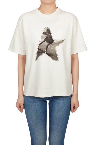 골든구스(GOLDEN GOOSE) 여성 반팔티셔츠 GWP01874 P002372 11560