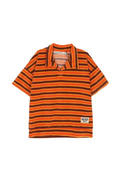 보보쇼즈(BOBO CHOSES) 스트라이프 키즈 테리 카라 반팔티셔츠 B126AC022